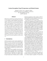 Gesture Recognition Using 3D Appearance and Motion Features