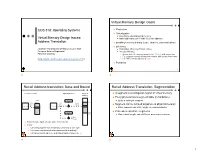 Operating Systems Virtual Memory Design Issues: Address Translation