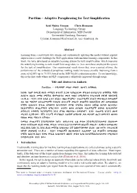Par4sim – Adaptive Paraphrasing for Text Simplification