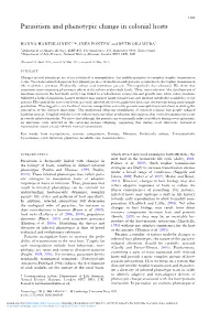 Parasitism and Phenotypic Change in Colonial Hosts