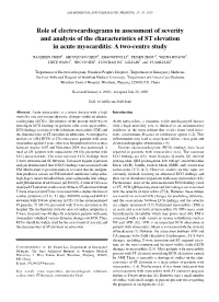 Role of Electrocardiograms in Assessment of Severity and Analysis of the Characteristics of ST Elevation in Acute Myocarditis: a Two‑Centre Study
