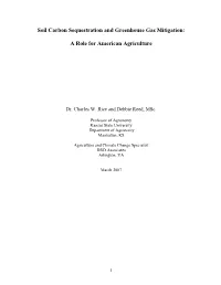 Soil Carbon Sequestration and Greenhouse Gas Mitigation: a Role
