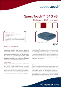 Speedtouch™ 510 V6 Multi-User ADSL Gateway