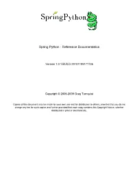 Spring Python - Reference Documentation