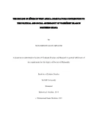 THE DECLINE of S{U&lt;FISM in WEST AFRICA: SOME FACTORS CONTRIBUTING to the POLITICAL and SOCIAL ASCENDANCY of WAHHA&lt;BIST