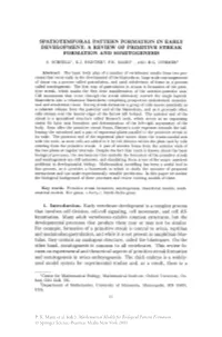 A Review of Primitive Streak Formation and Somitogenesis
