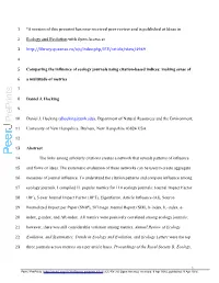 Comparing the Influence of Ecology Journals Using Citation-Based Indices: Making Sense Of