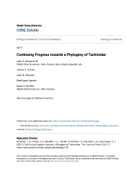 Continuing Progress Towards a Phylogeny of Tachinidae