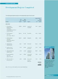 Development Projects Completed