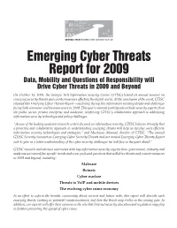 Emerging Cyber Threats Report for 2009