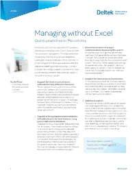 Managing Without Excel Quintiq Switches to Maconomy