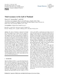 Tidal Resonance in the Gulf of Thailand