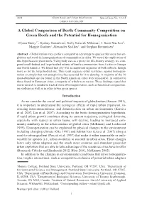 A Global Comparison of Beetle Community Composition on Green Roofs and the Potential for Homogenization
