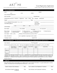 ARCHE Cross Registration Application, Page 2