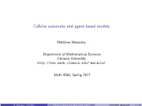 Cellular Automata and Agent-Based Models