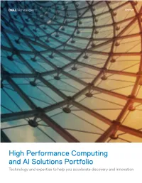 High Performance Computing and AI Solutions Portfolio