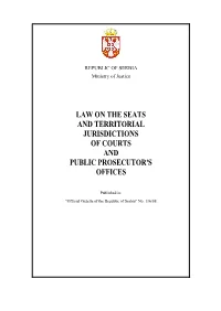 Law on the Seats and Territorial Jurisdictions of Courts and Public Prosecutor's Offices