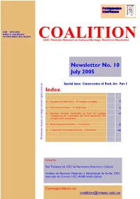 Newsletter No. 10 July 2005 Index