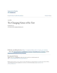 The Changing Nature of the Text