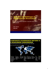 The Value and Challenges of Good Corporate Governance