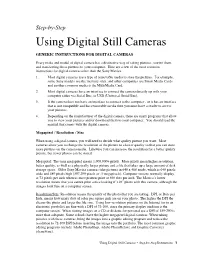Using Digital Still Cameras