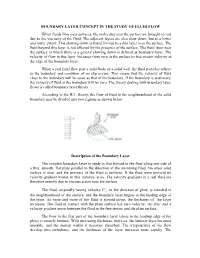 BOUNDARY LAYER CONCEPT in the STUDY of FLUID FLOW When Fluids Flow Over Surfaces, the Molecules Near the Surface Are Brought to Rest Due to the Viscosity of the Fluid
