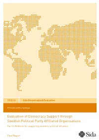 DE2020:16 Evaluation of Democracy Support Through Swedish Political