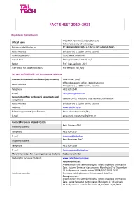 Fact Sheet 2020–2021