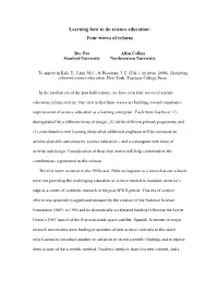 Learning How to Do Science Education: Four Waves of Reform