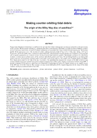 Making Counter-Orbiting Tidal Debris the Origin of the Milky Way Disc of Satellites? M