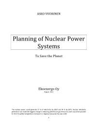 Planning of Nuclear Power Systems
