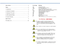 User Warnings – MUST READ!