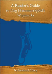 A Reader's Guide to Dag Hammarskjöld's Waymarks