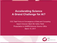 Accelerating Science a Grand Challenge for AI?