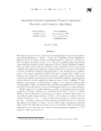 Amortized Circuit Complexity, Formal Complexity Measures, and Catalytic Algorithms