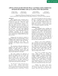 Application of Multizone Hvac Control Using Wireless Sensor Networks and Actuating Vent Registers