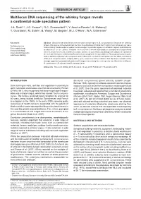 Multilocus DNA Sequencing of the Whiskey Fungus Reveals a Continental‐Scale Speciation Pattern J.A