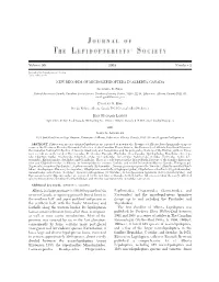 New Records of Microlepidoptera in Alberta, Canada
