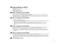 Repeated Measures ANOVA