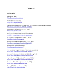 Resources for Health