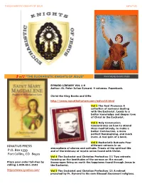 The Eucharistic Knights of Jesus About Us