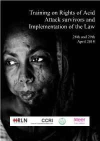 Training on Rights of Acid Attack Survivors and Implementation of the Law