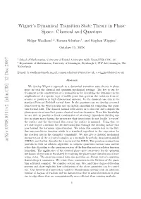 Wigner's Dynamical Transition State Theory in Phase Space