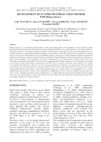 Development of in Vitro Multiplication Method For