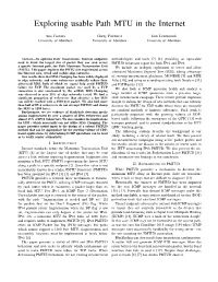Exploring Usable Path MTU in the Internet