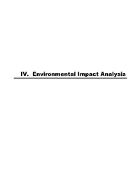 IV. Environmental Impact Analysis
