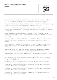 Nietzsche in Context | University of Warwick