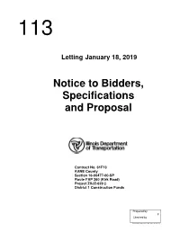 Notice to Bidders, Specifications and Proposal
