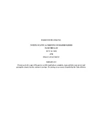 Proxy Statement