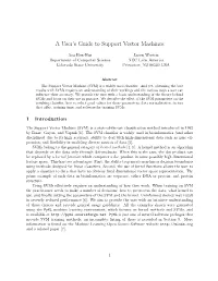 A User's Guide to Support Vector Machines